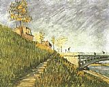 Pont Canvas Paintings - Berges de la Seine pr_s du pont de Clichy 1887
